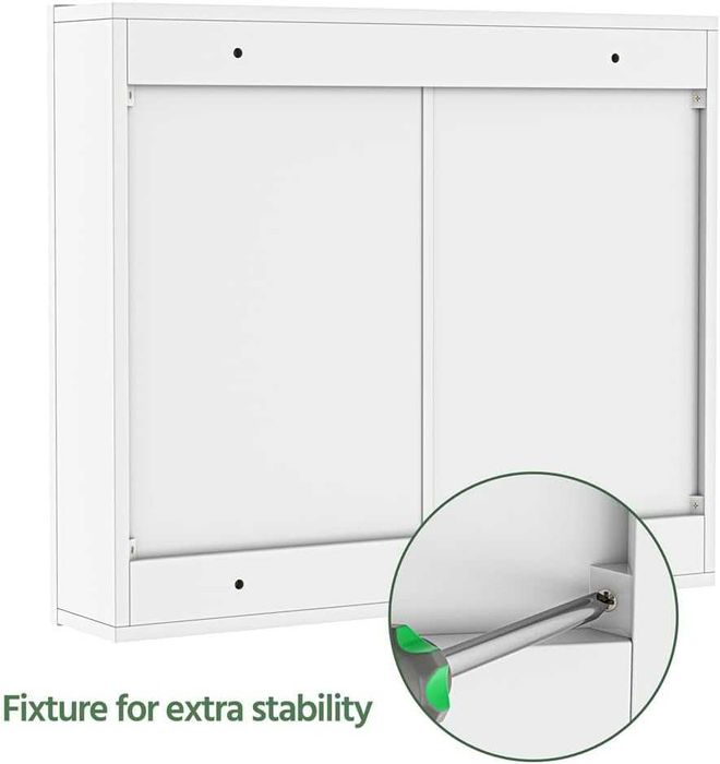 Шкаф за баня с огледало с 3 огледални врати, 15x70.5x60.5 см, бял 301