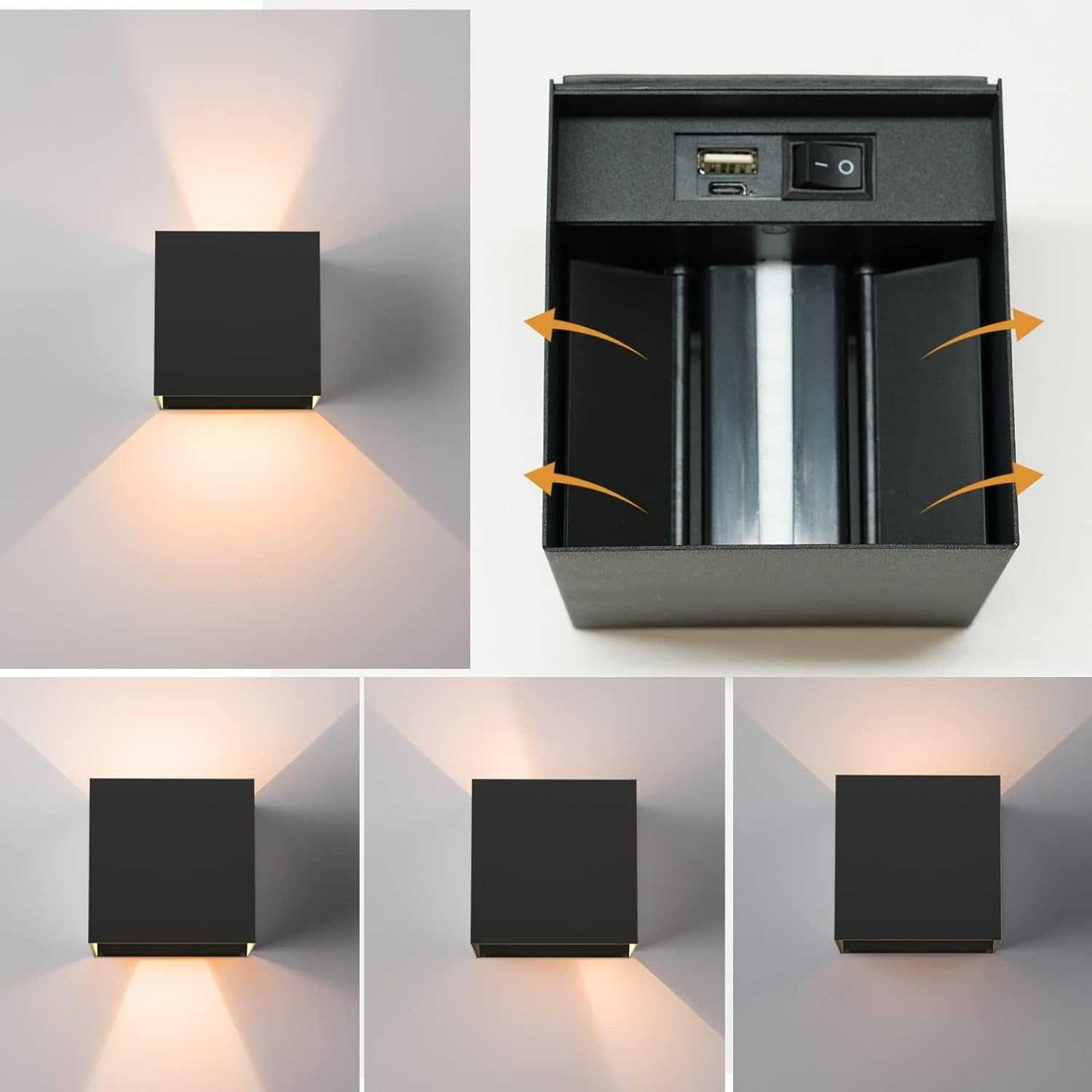 НОВА! Безжапна лампа, RGB, без пробиване, с USB зареждане