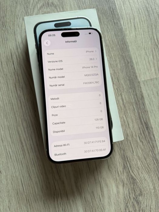 Vand Sau Schimb IPhone 14 PRO Silver 128Gb Neverlocked