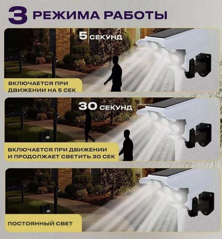 Прожектор с датчиком движения на солнечных батареях с пультом