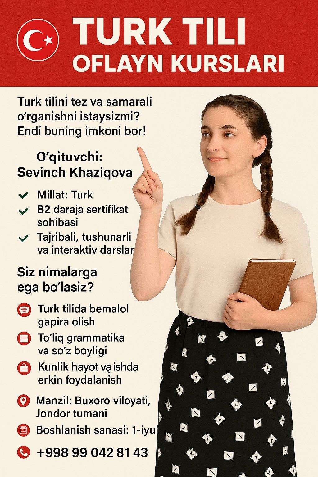Turk tili onlayn va oflayn kurslar.