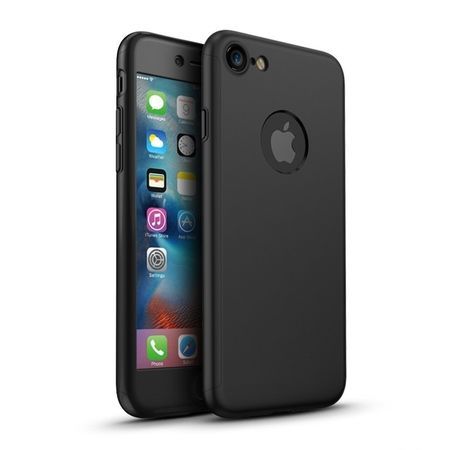 Husa GloMax FullBody Negru pentru Apple iPhone 7 cu folie de sticla