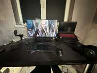 setup gaming (laptop monitor mouse tastatura mousepad casti microfon++