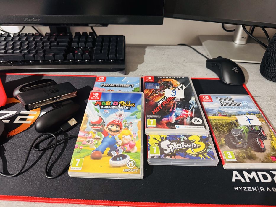 Nintendo switch + 5 jocuri incluse, Minecraft, Super Mario