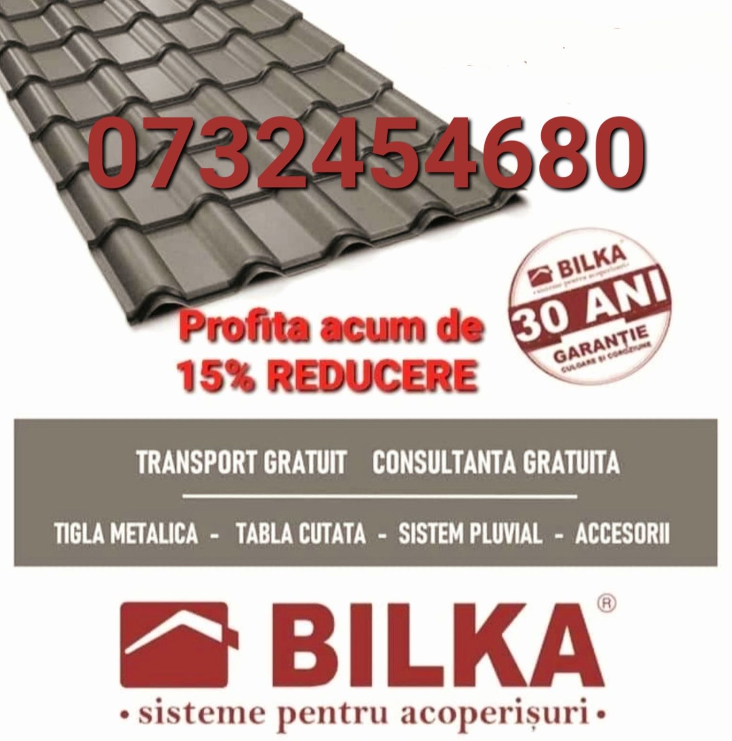 BILKA.  Reduceri Tigla metalica cu montaj inclus FIRMA DE CONSTRUCTII