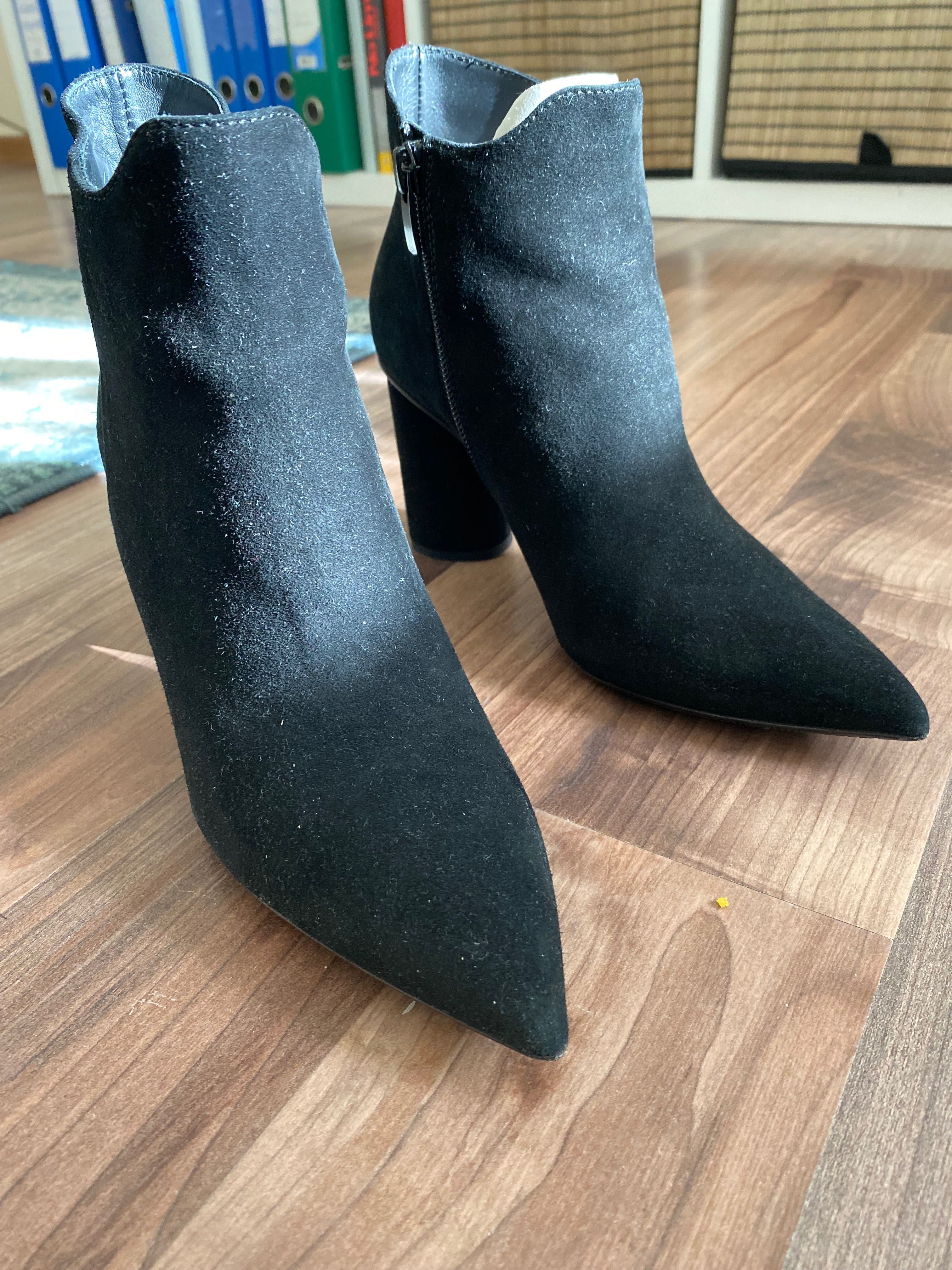 Ghete/ Botine Musette mar 35, negre, piele intoarsa