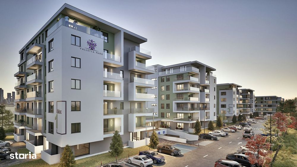 Apartament 2 camere cu balcon, cartier privat cu parcari subterane