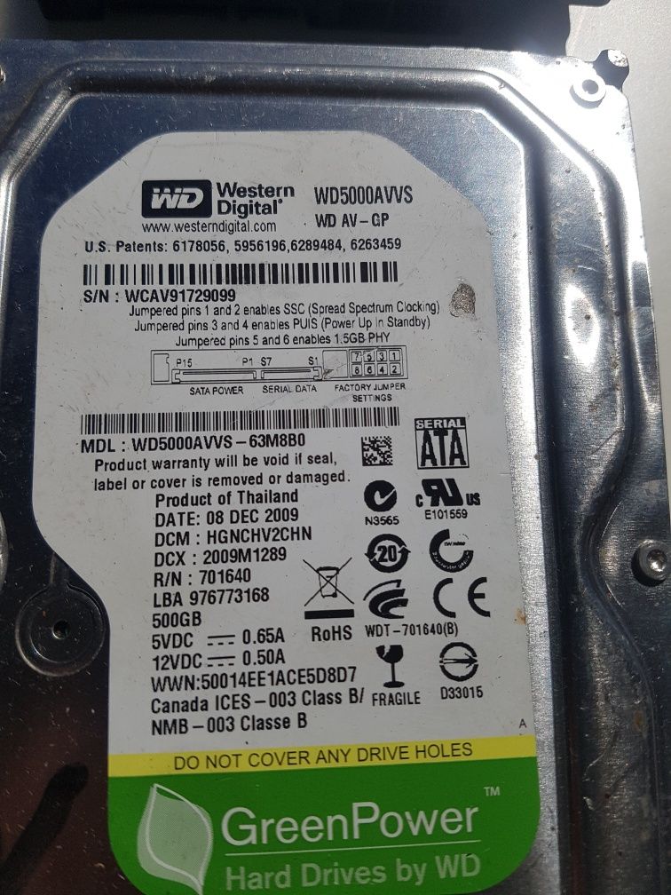 Western Digital  HD 500 gb sata