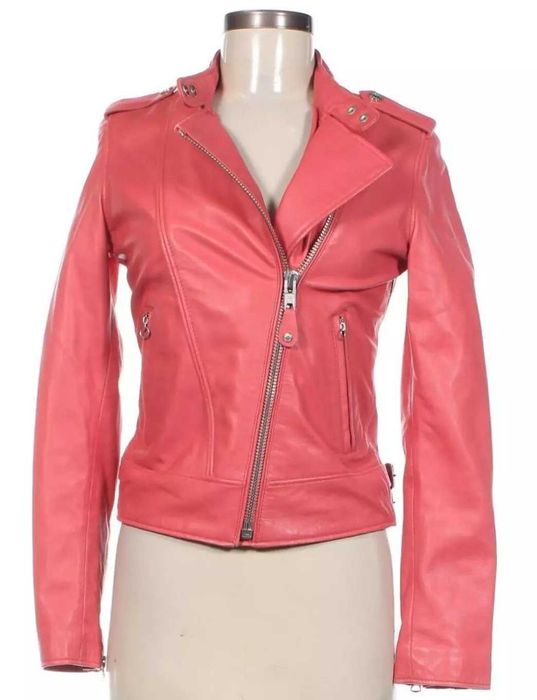 Дамско кожено яке Schott NYC 8614 розово