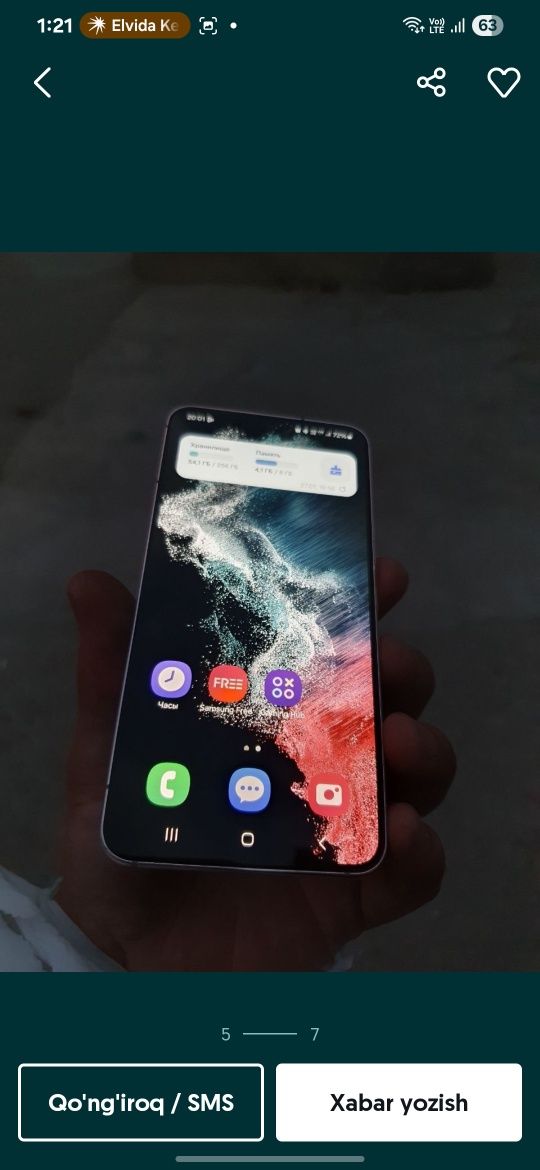Samsung s22 5g 8ga  256  garantiyasi bor