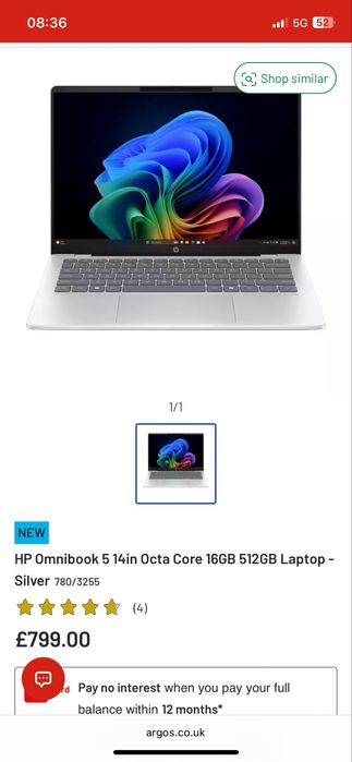 Laptop HP Omnibook 5 , Windows 11 , Display OLED ,Nou / Sigilat