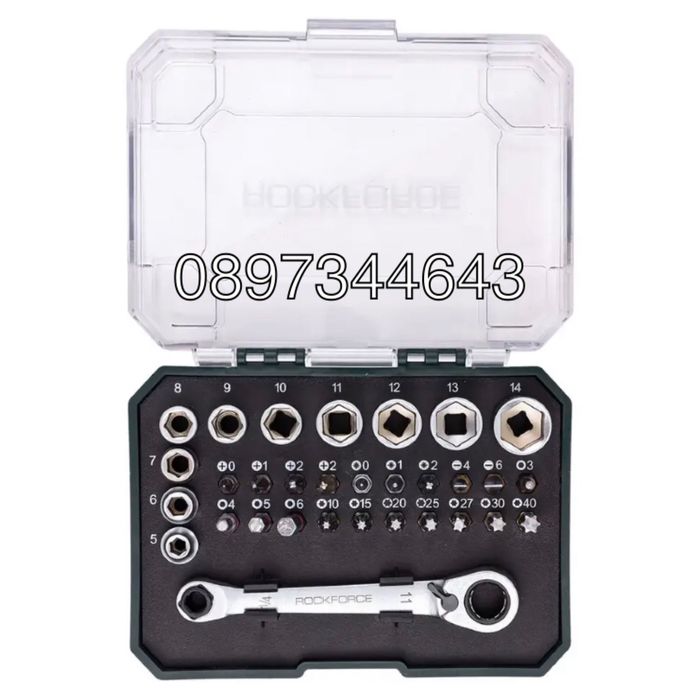 Мини гедоре 1/4" , 31части ROCKFORCE