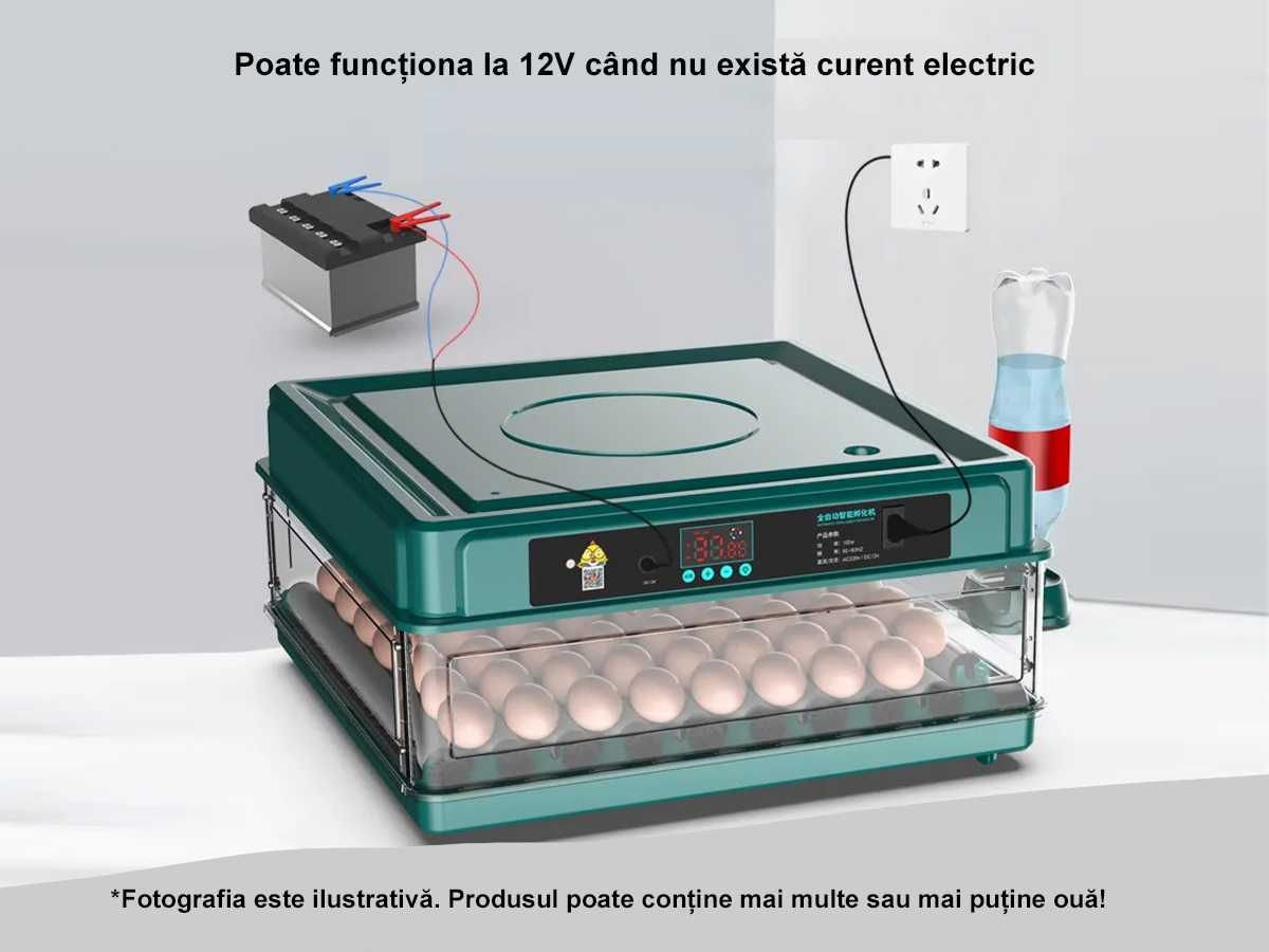 Incubator automat pentru 15 de oua pui Clocitoare rata gisca Eclozator
