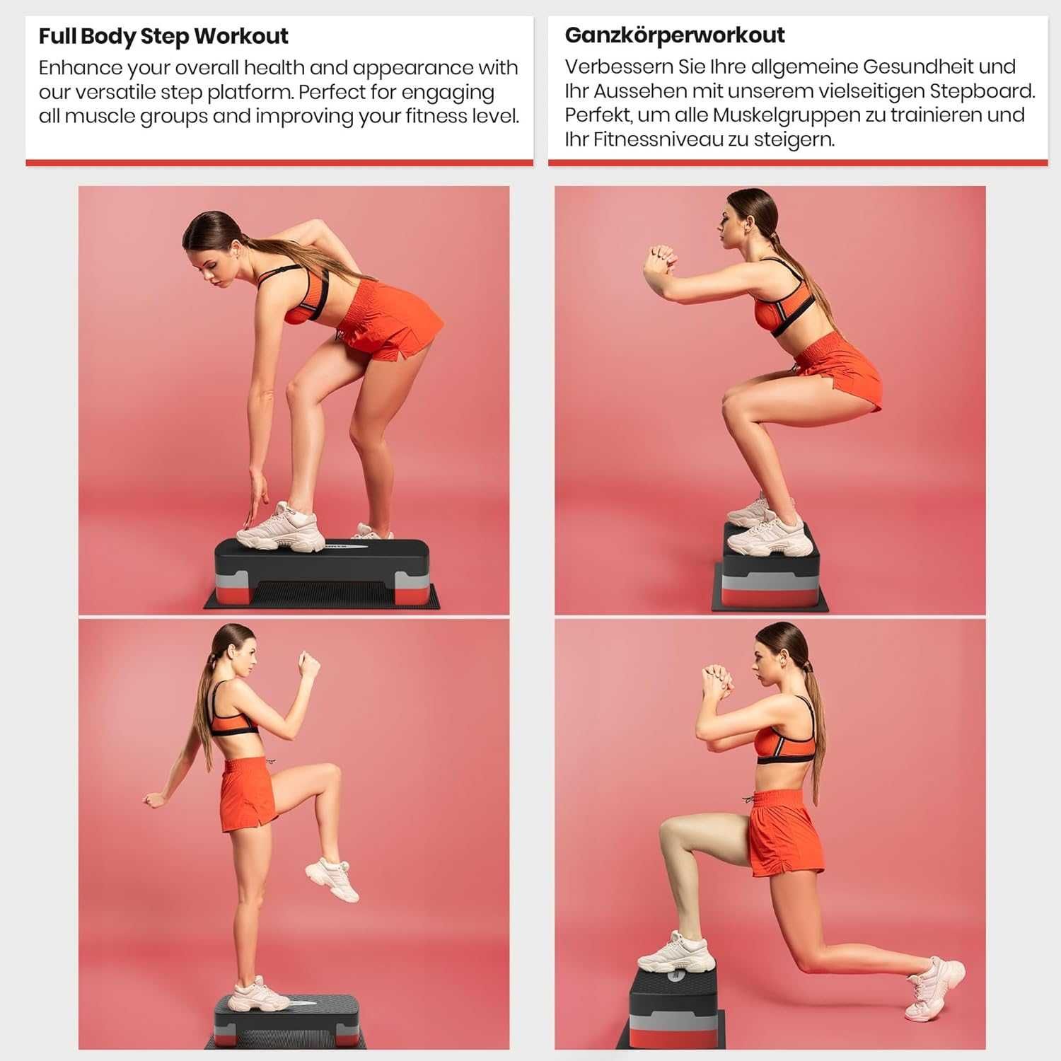 *Stepper fitness Înălțime reglabilă, inclusiv covoraș