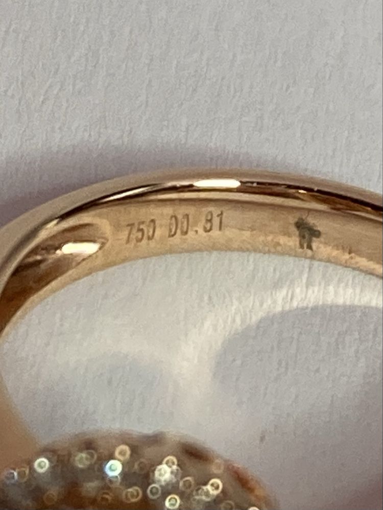 Inel aur roz 18kt.cu diamante 0.81ct