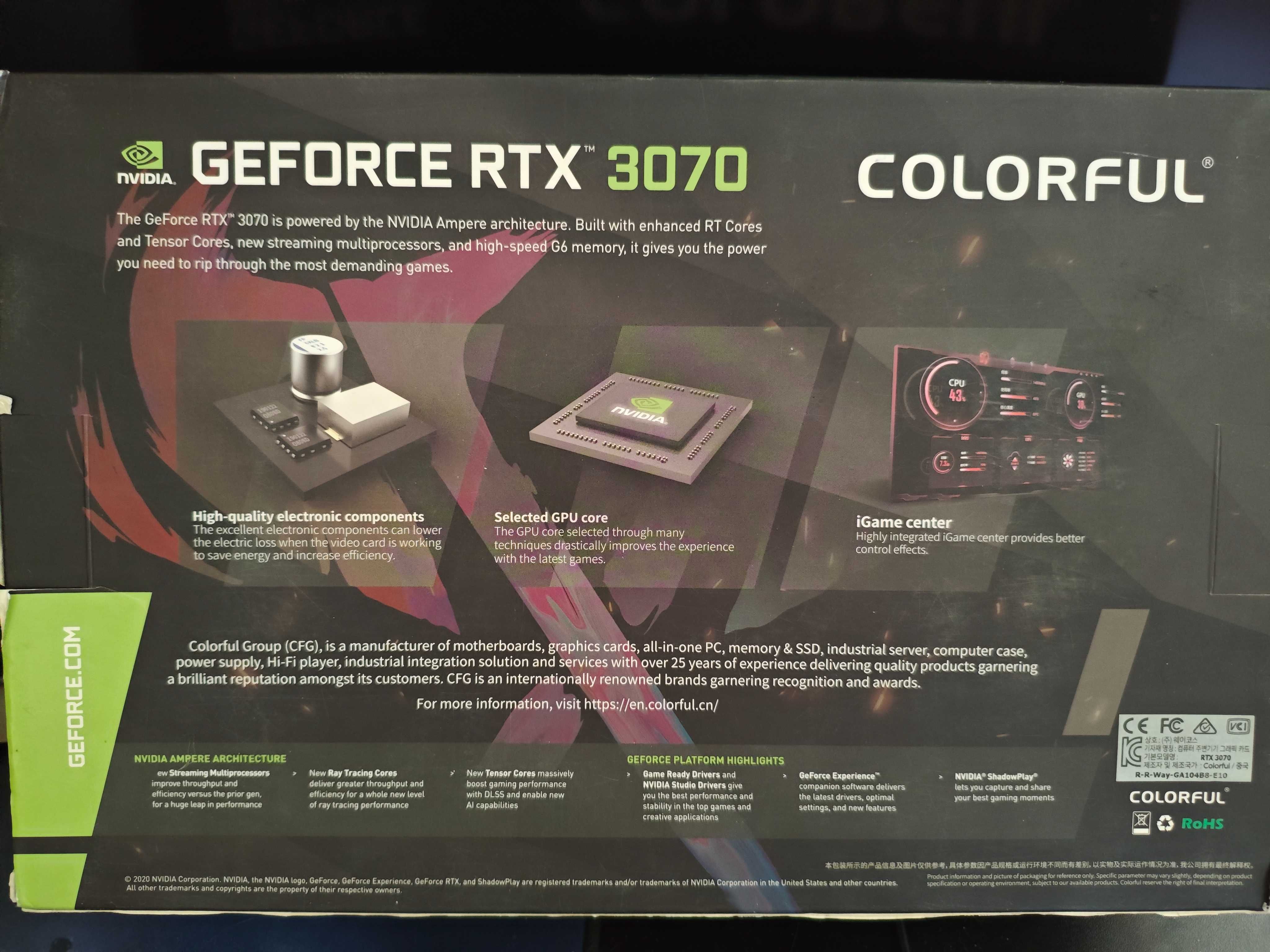ВИДЕОКАРТА RTX 3070 Colorful BattleAX