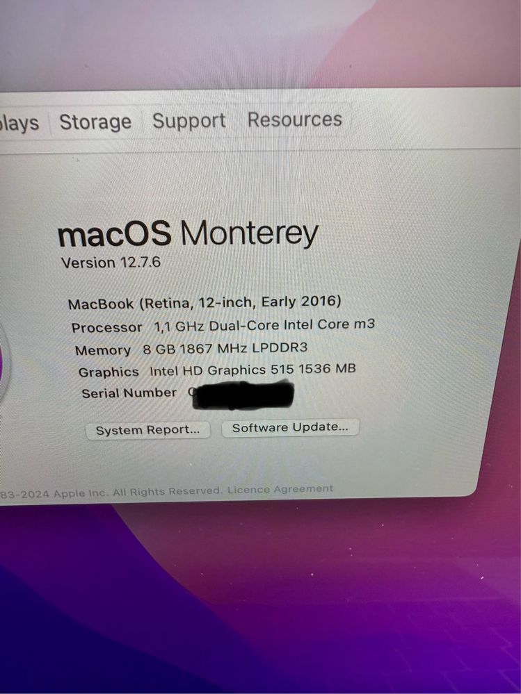 Apple MacBook 12 MID2016 (1.1Ghz/8GB/256GB)