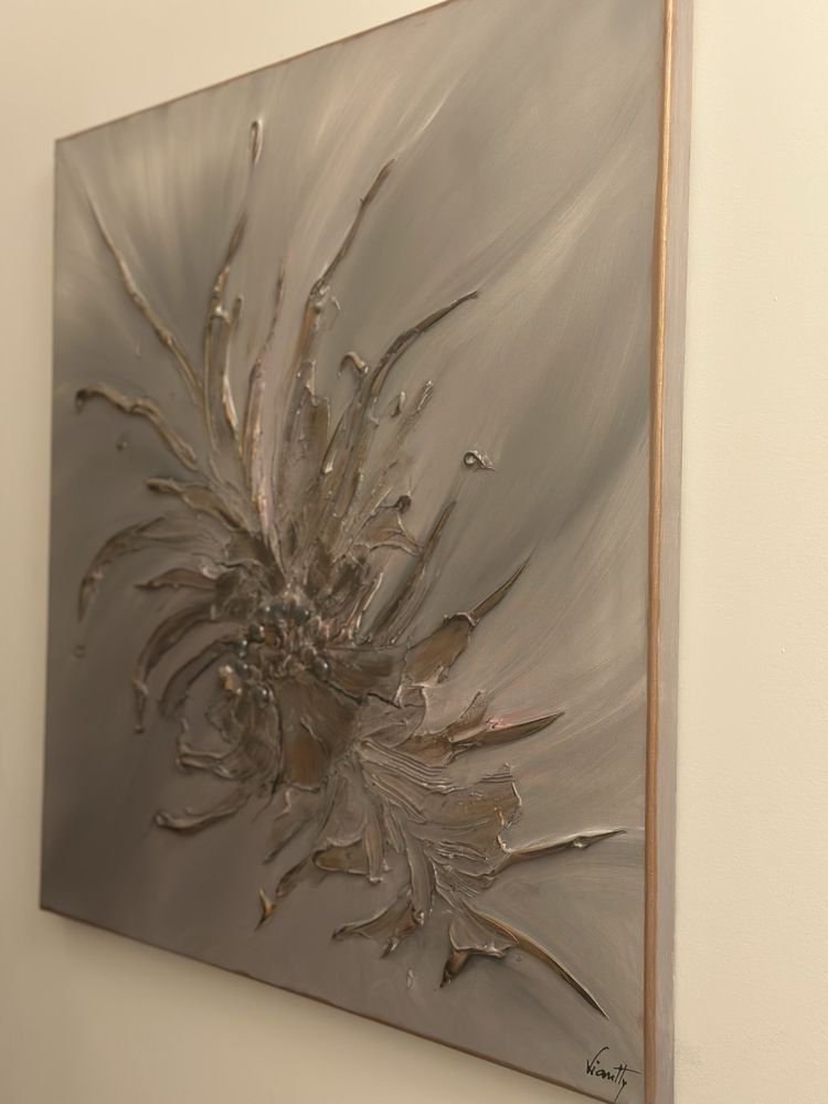 Tablou texturat modern – model floral abstract 3D