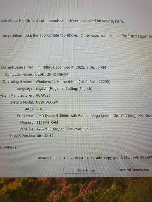 Laptop Huawei, Ecran 14"FHD,Cpu Ryzen 5,Ram 8gb,SSD  256,Baterie Nouă!