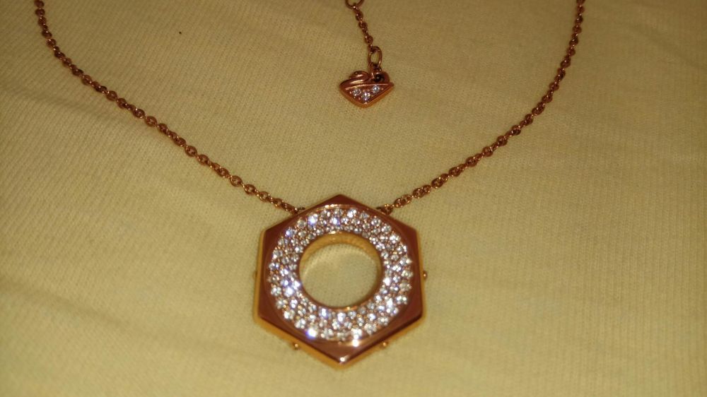 Swarovski Сваровски двулицево колие позлатено