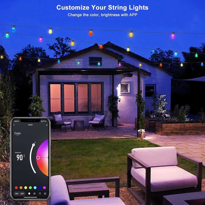 Интелигентни Smart RGB външни светлини ASAHOM, 15 m водоустойчиви