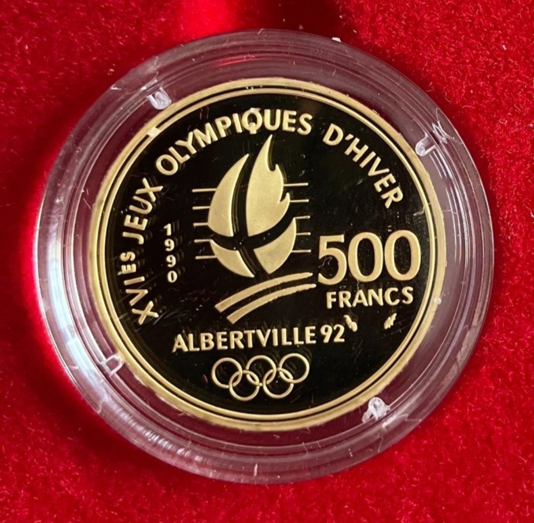 Monede Aur, 22 kt., Franța 500 franci 1990. Proof!