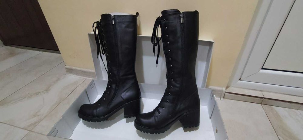 Дамски боти/кубинки от естествена кожа