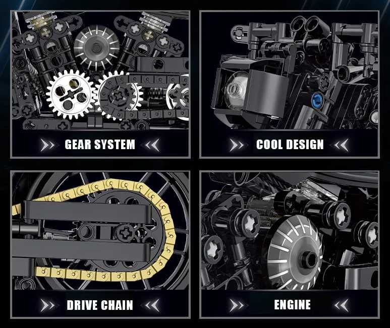 NOU compatibil lego Technic motocicleta Harley Davidson 30cm