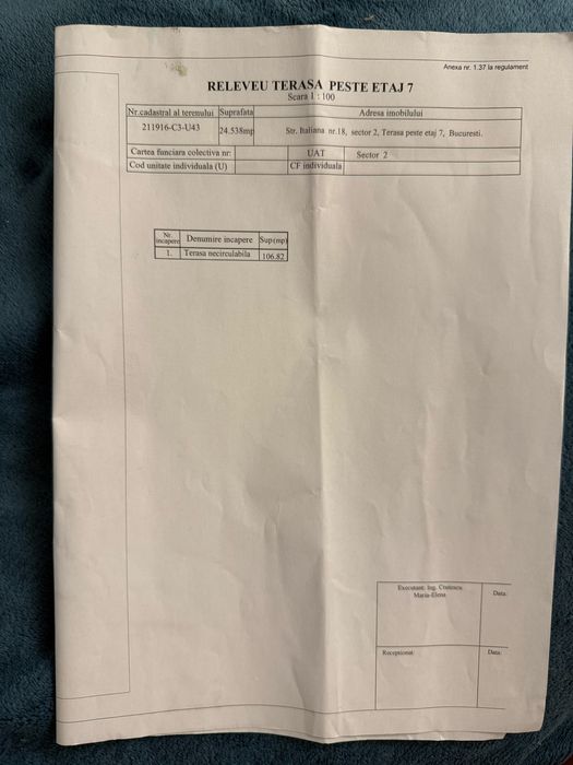 Vand terasa Bloc nou 106,82 mp zona Universitate sector2