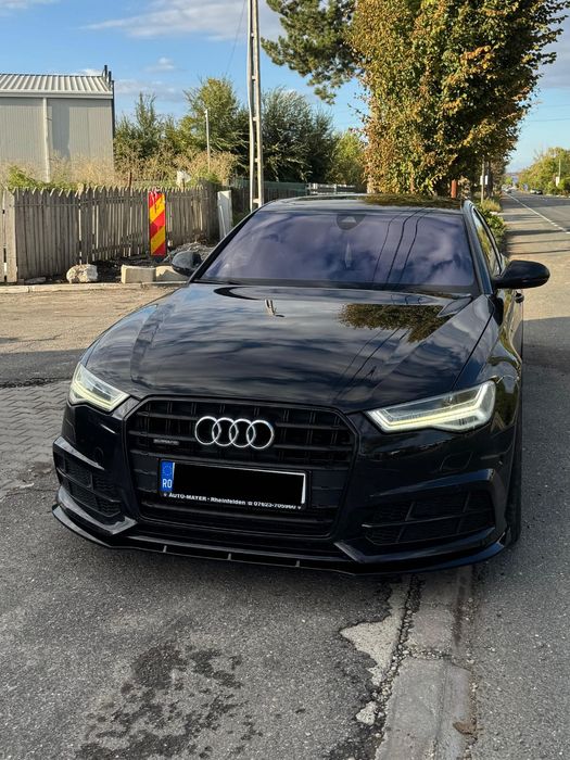 Lip prelungire bara fata S6 Audi A6 C7 S-Line 2011-2018 negru lucios