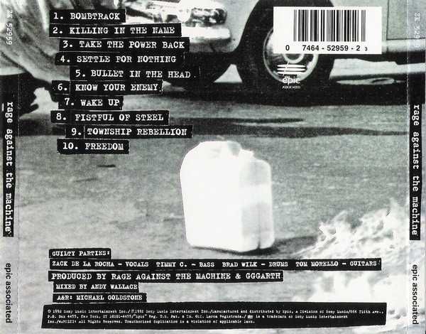 CD Rage Against The Machine 1992 Limited Edition Vinyl Classics
