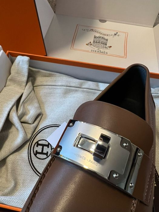 Hermes loafers обувки кафяви чисто нови