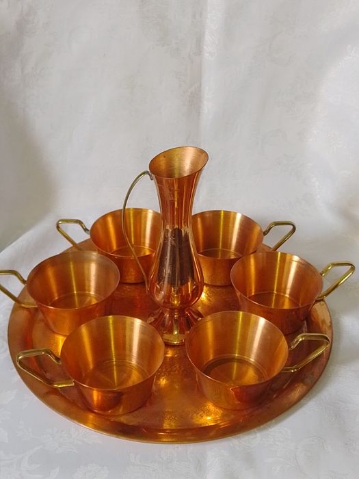 Стар Меден Сервиз за - Кафе , Вино, Ракия - 8 части1