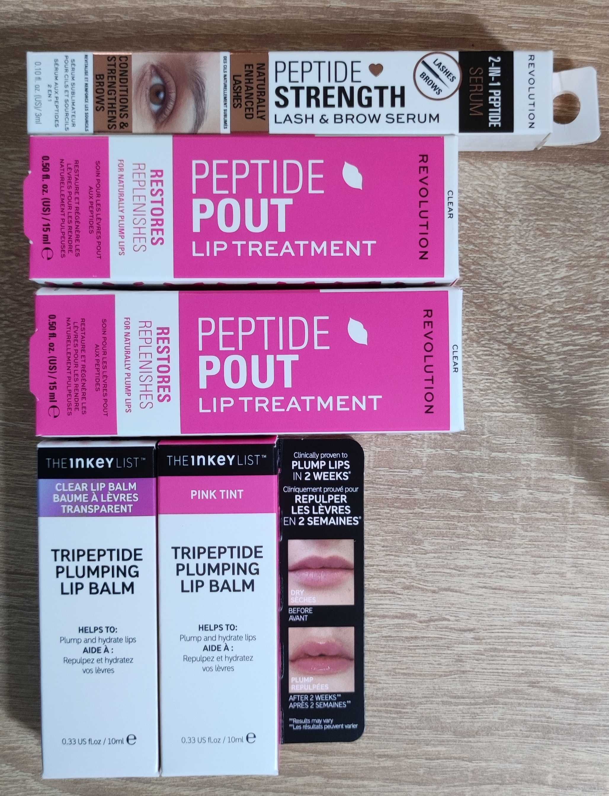 Пептиди-PEPTIDE-The Inkey List Plumping Lip,Revolution-Lips,Lash&Brow