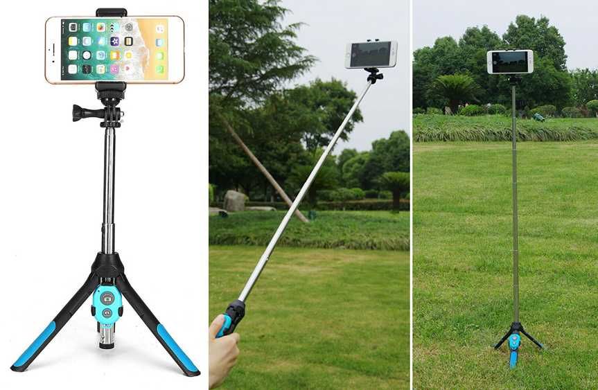 Selfie Stick 3 in 1 telecomanda bluetooth Go Pro iPhone X, Samsung Nou