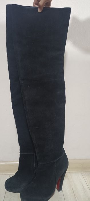 Женские ботфорты из натуральной замши