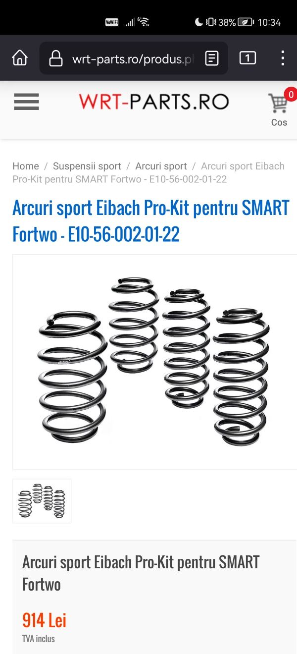 Eibach Pro Kit arcuri sport SMART Fortwo 451  E10-56-002-01-22