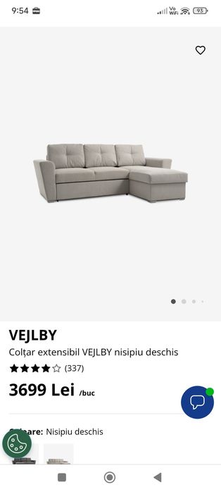 Colțar cu 3 locuri din material textil