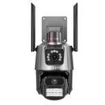 Камера за сигурност с двоен екран, 3 лещи 8MP, приложение ICSee