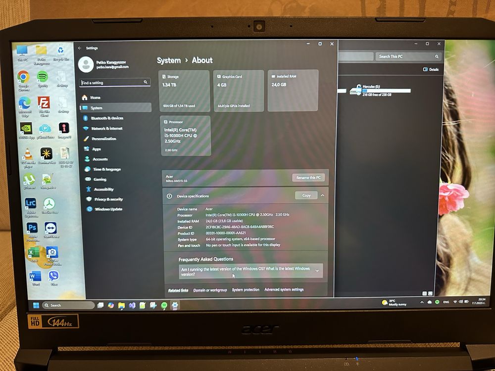 Acer Nitro 5 1.5TB/24GB/i5-10/RTX3050
