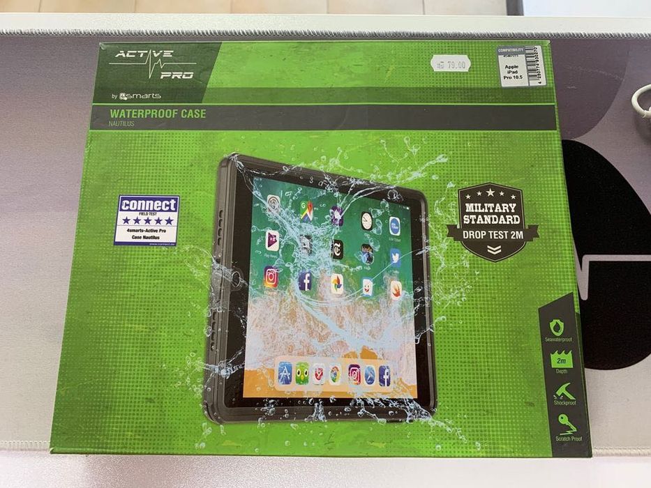 Ударо и водоустойчив калъф за iPad Air 3 (2019), iPad Pro 10.5 (черен)