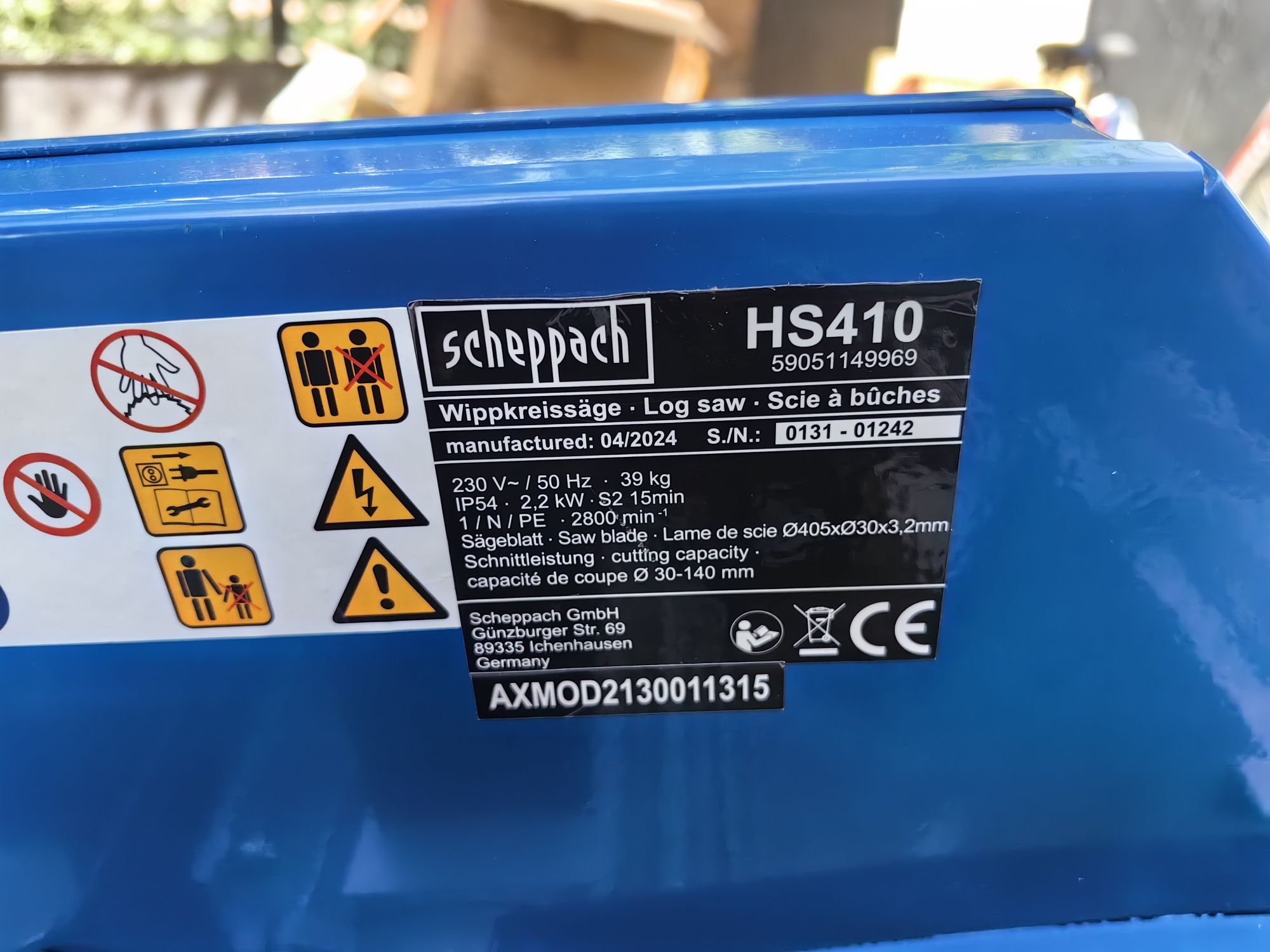 Машина за рязане на дърва 405 мм Scheppach HS410