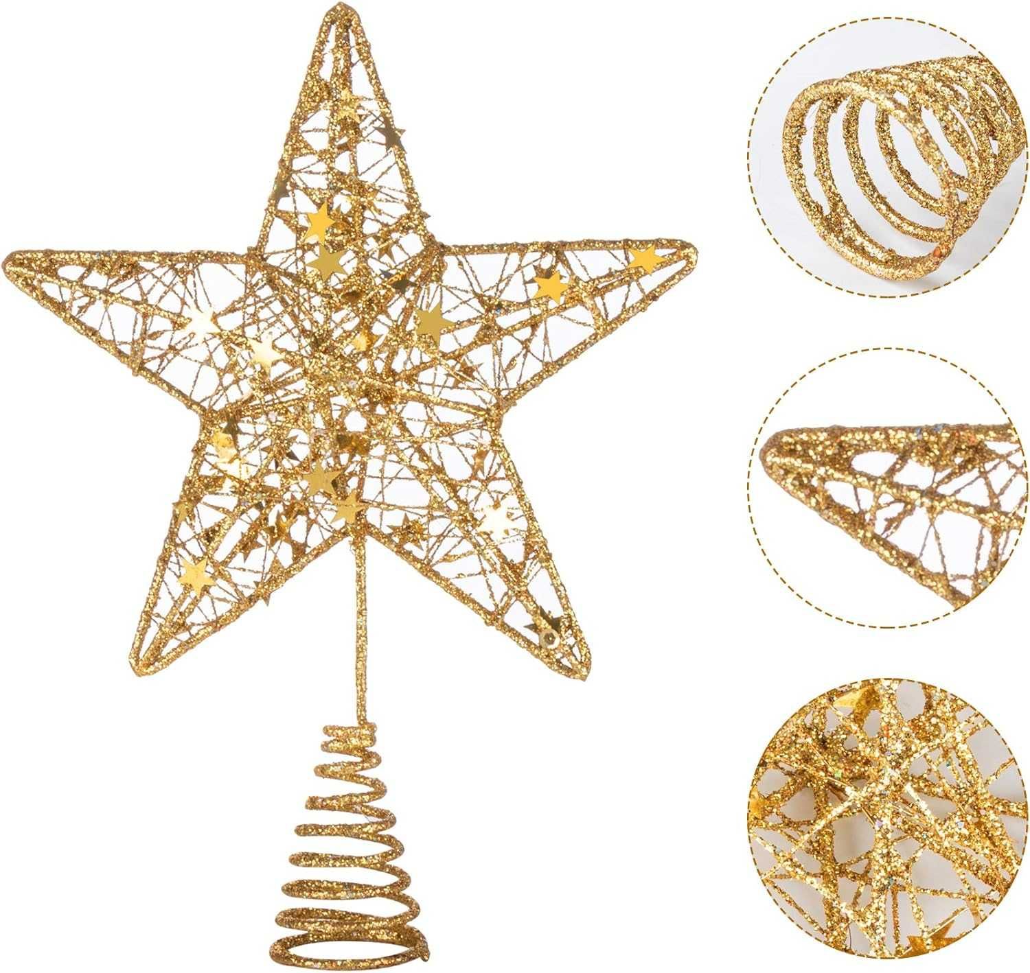 Златна коледна LED звезда Toppers Star 12-инчова