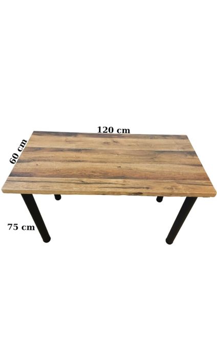 Masa de Bucatarie, Blat Termorezistent, 120x60x75 cm, Stejar Natural D