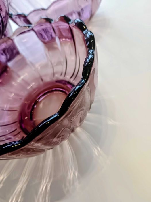 Ретро купички Cranberry Glass - червена боровинка 5 бр