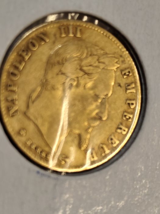 Златна монета 5 франка 1866 год, имп.Наполеон III ,1.61 гр,900/1000