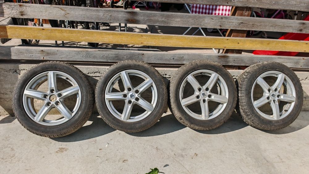 Set 4 roti jante aluminiu+anvelope iarna