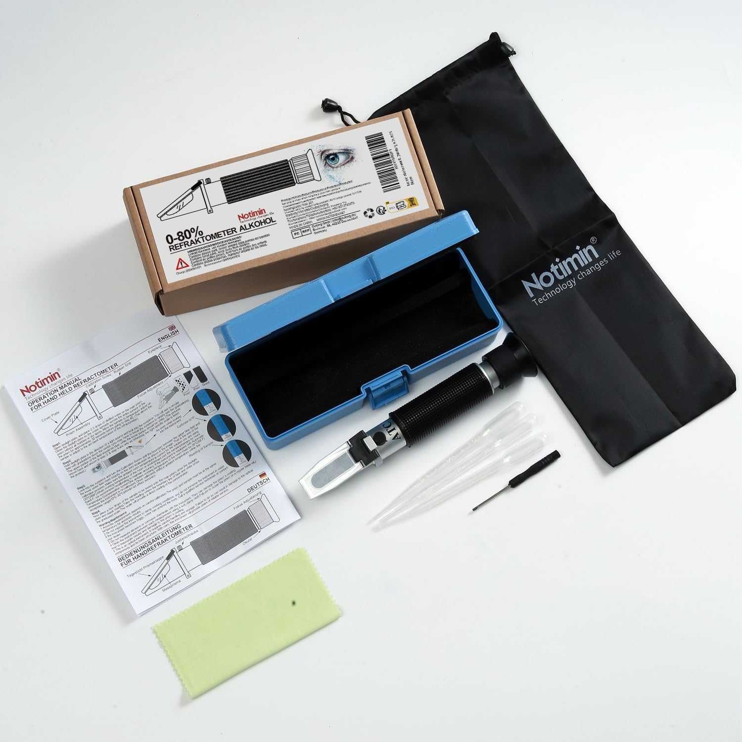 Refractometru(alcoolmetru) portabil de alcool 0-80% REDUS de la 280RON