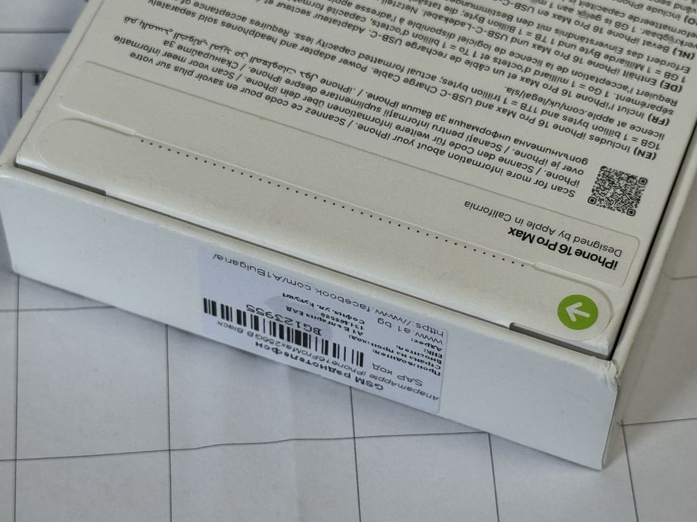 ЗАПЕЧАТАН 256GB iPhone 16 Pro Max Гаранция A1 до 2027 г. Black