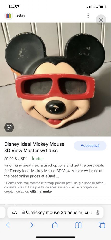 mickey mouse 3d ochelari cu disc